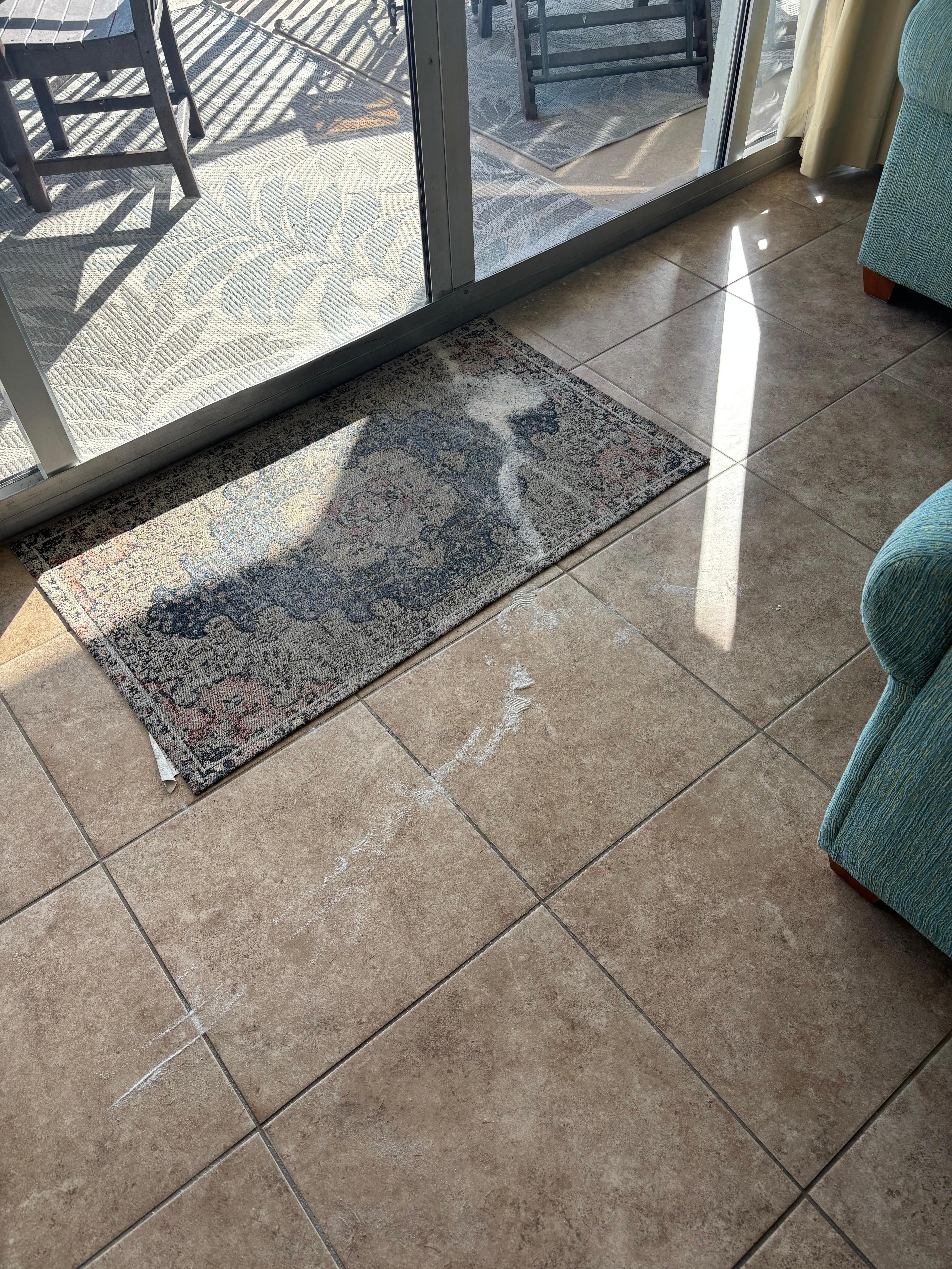 Dirt on floor at check in
