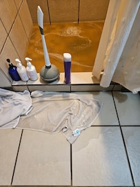 shower in basement flooding