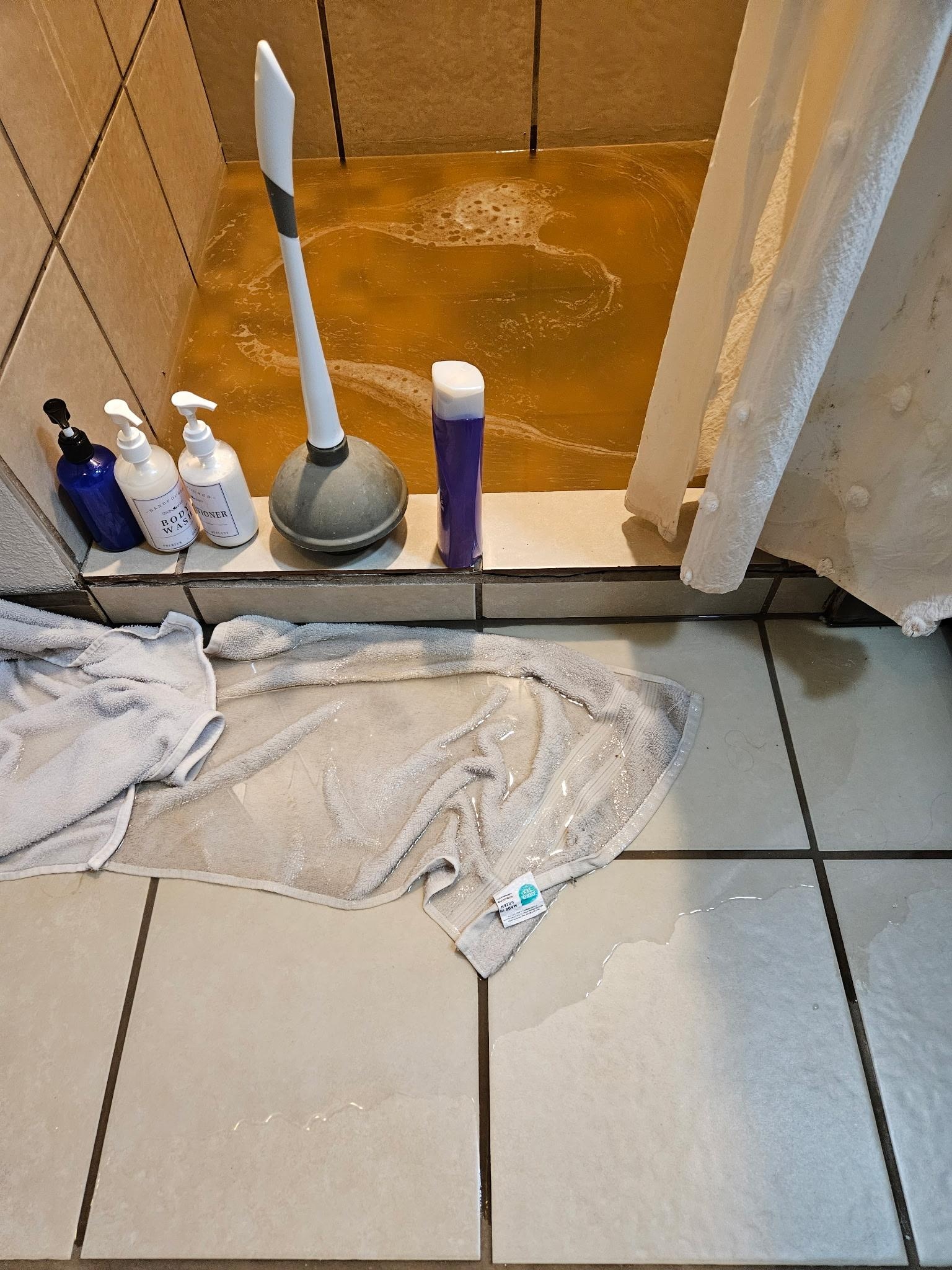 shower in basement flooding