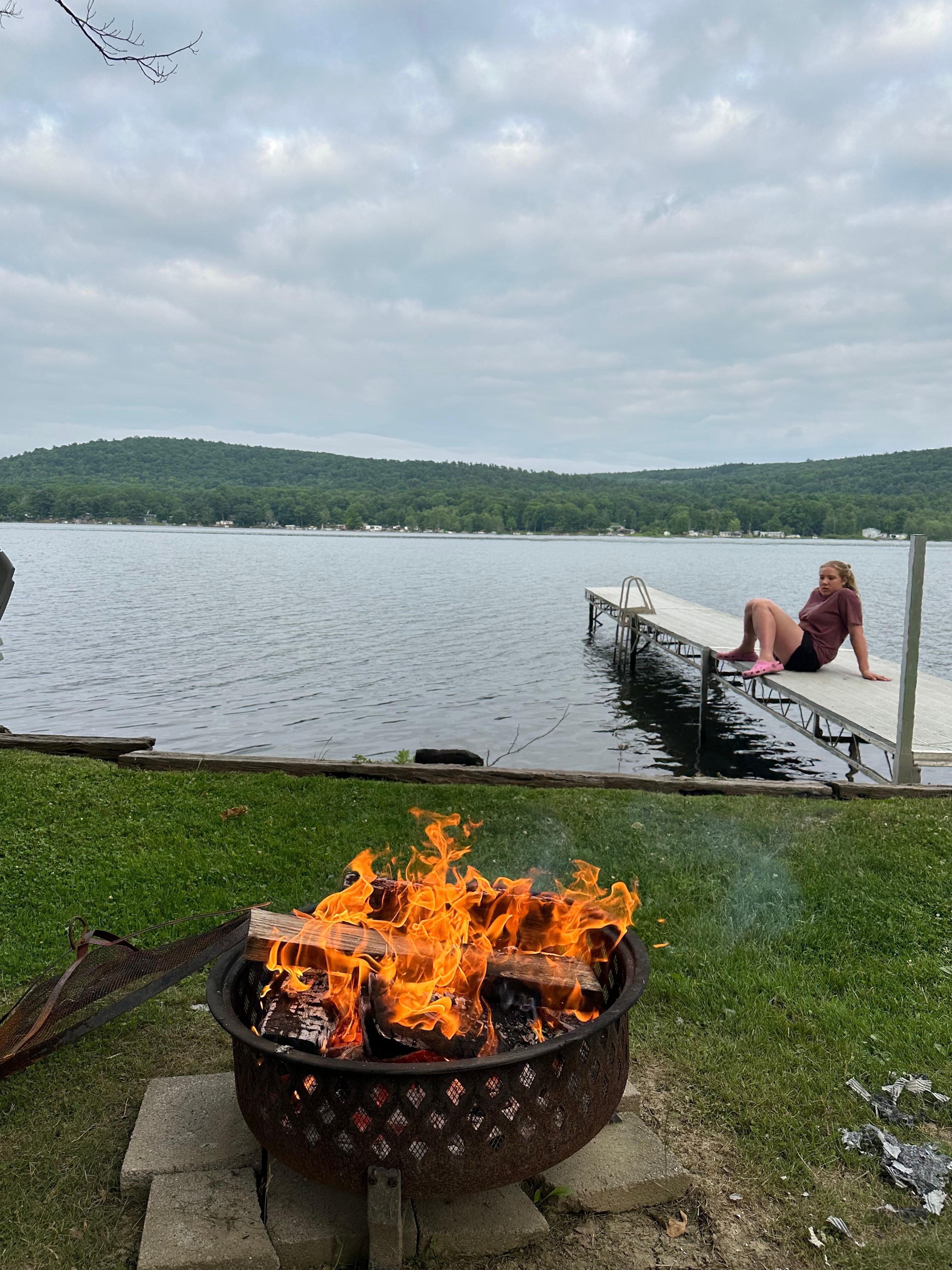 Dock and fire pit with rental