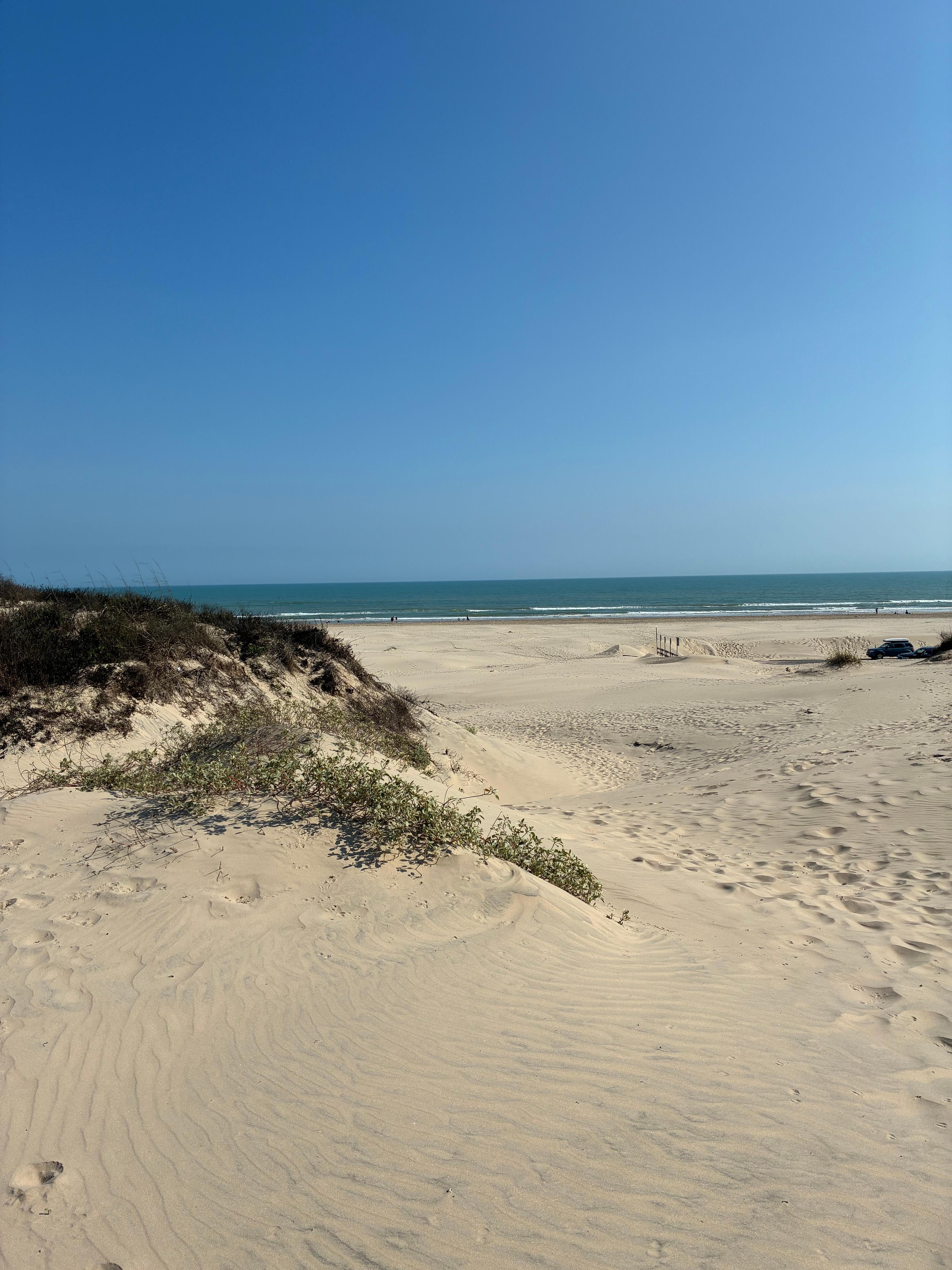 Beach at the end of the pavement.