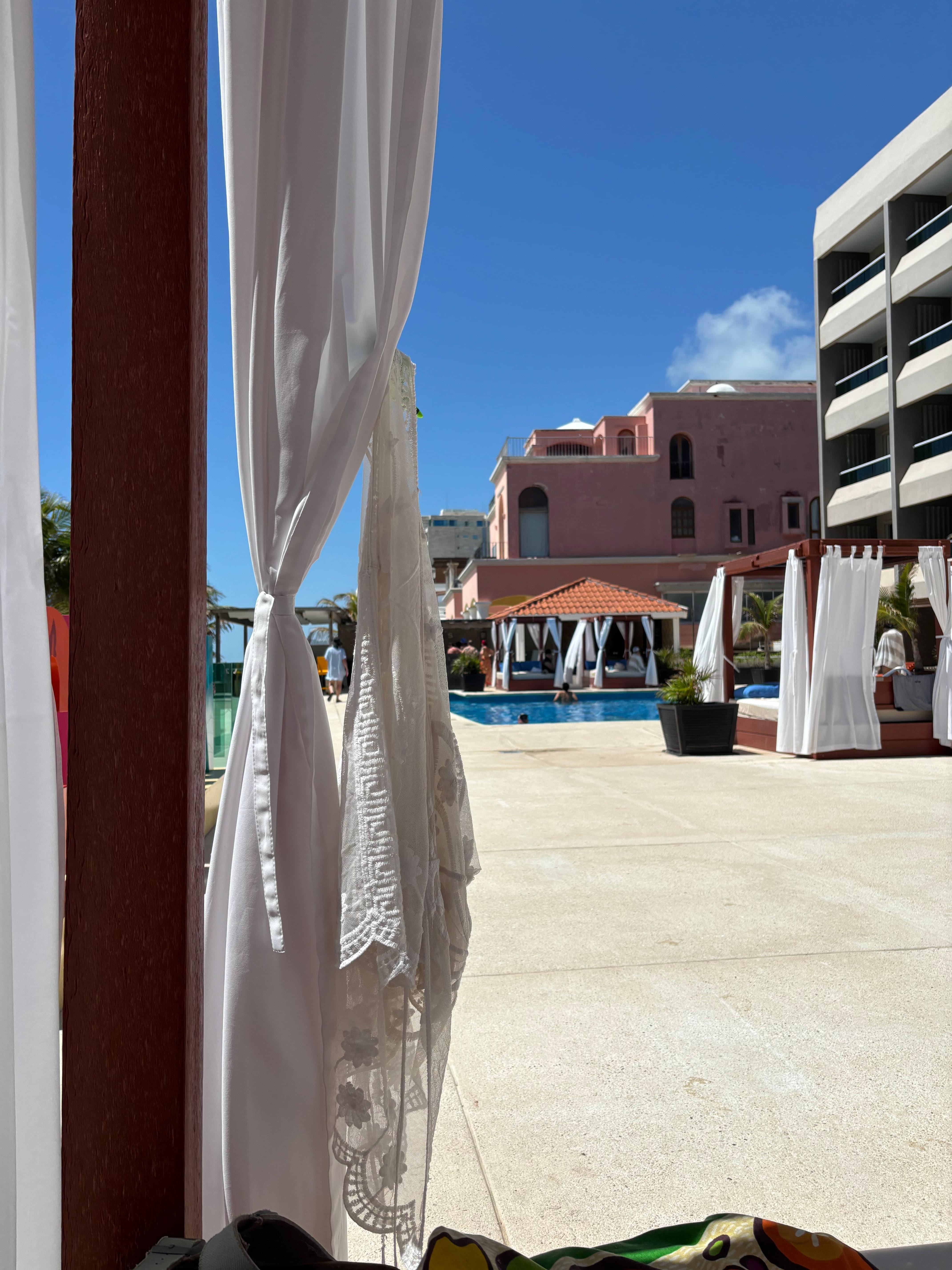 Cabana area up by the pizza restaurant