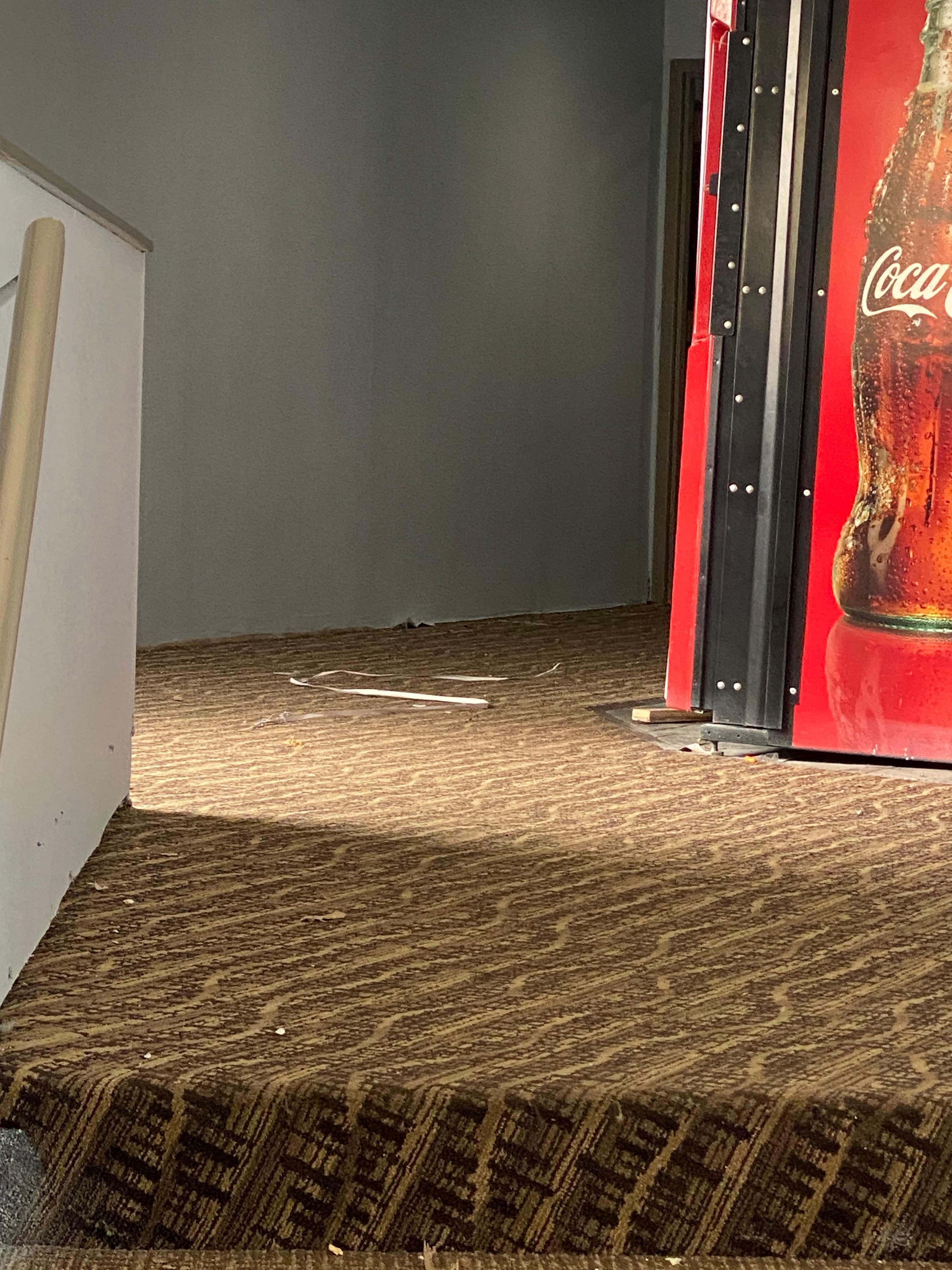 Hallway full of trash.