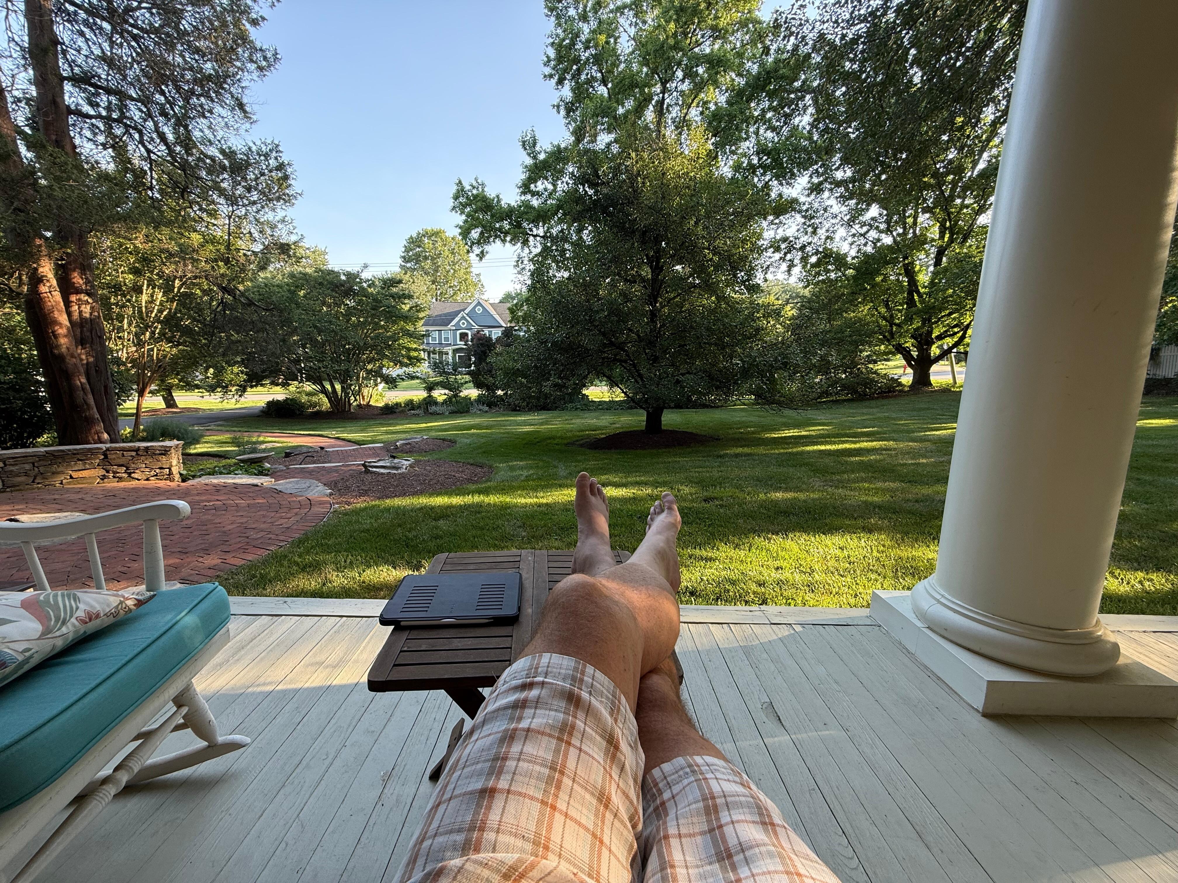 My daily porch view awaiting the fireflies at dusk. 
