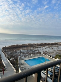 Both pictures are the view from the balcony