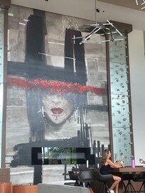 This huge blowup dominates the main wall of the lobby.