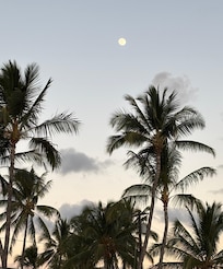 The moon on a sunny day