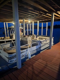 Electricity is available on the dock for a battery maintainer.