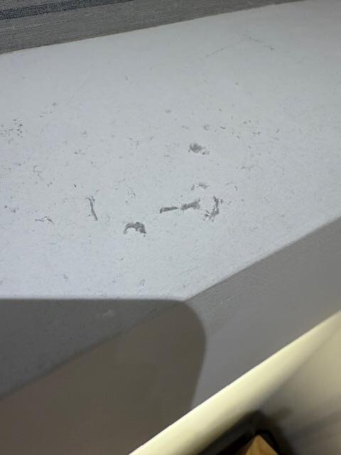 dust in bedroom, more on lamps, floor, etc.