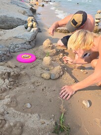 Playing at the beach