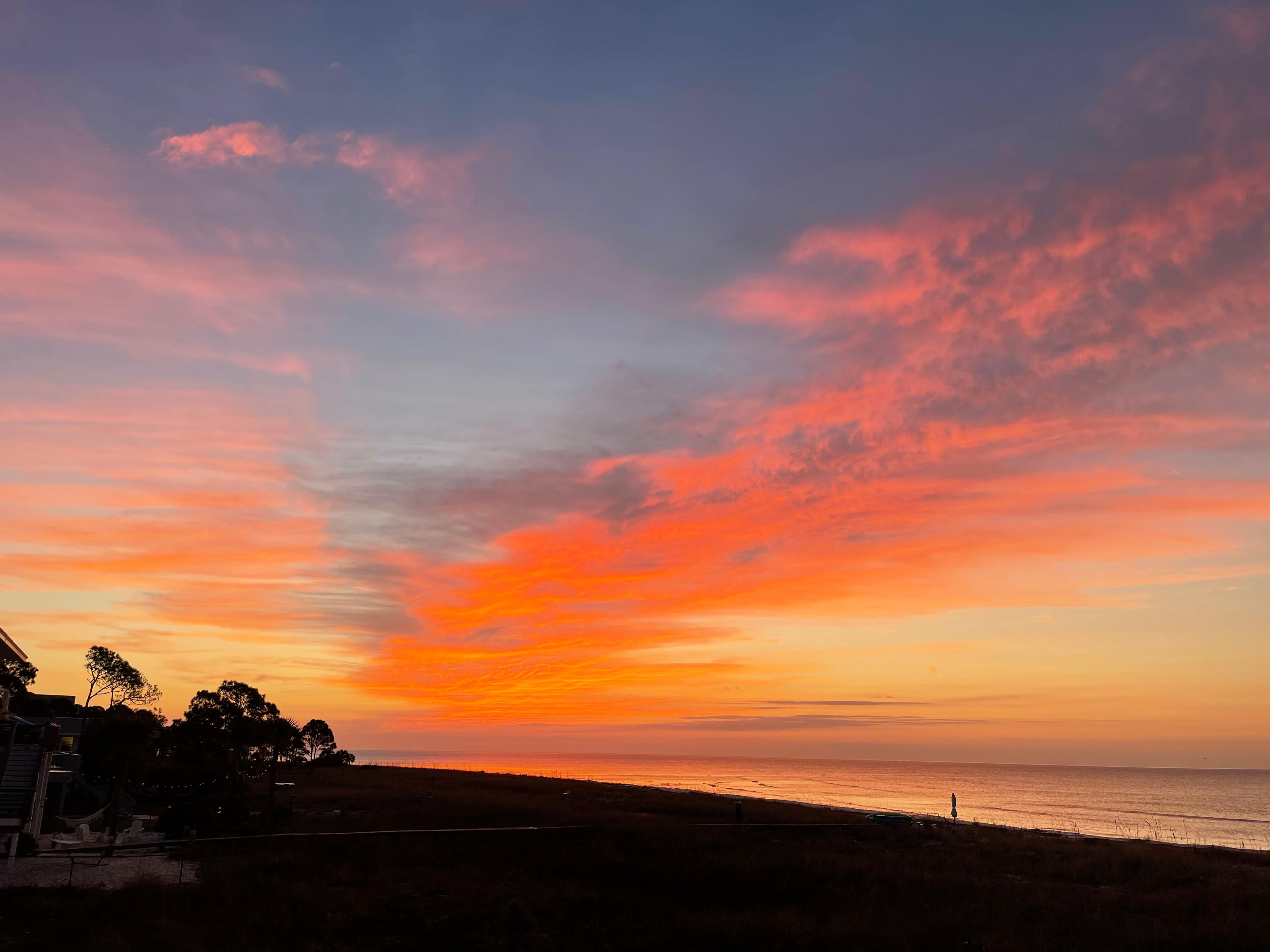 Unedited sunrise from the deck.