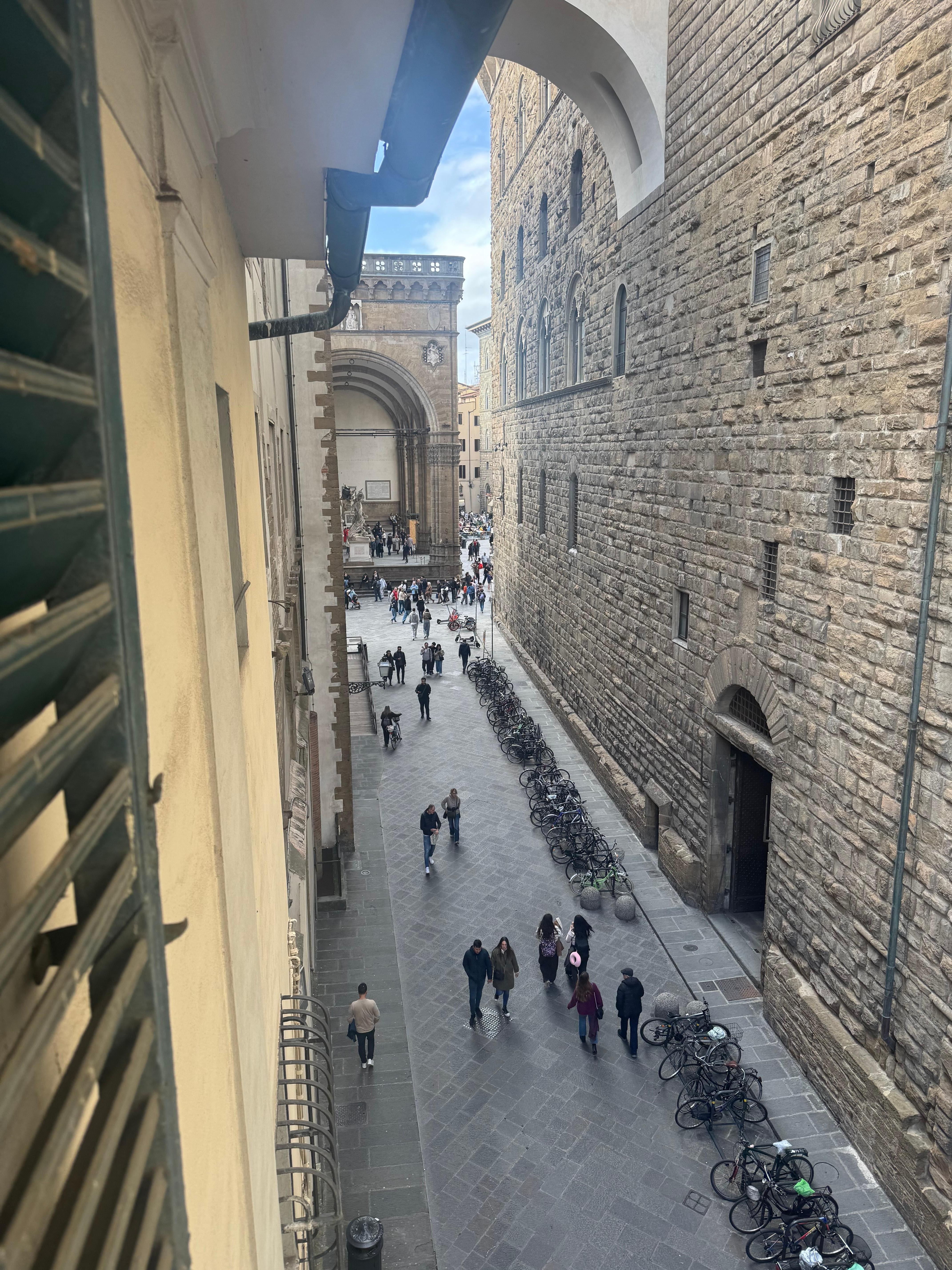 View towards Piazza della Signoria from living room window. 