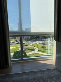 View with the shades pulled down