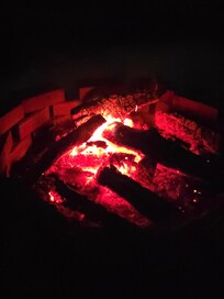 A midwinter fire.