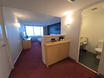 Spacious but dated room decor