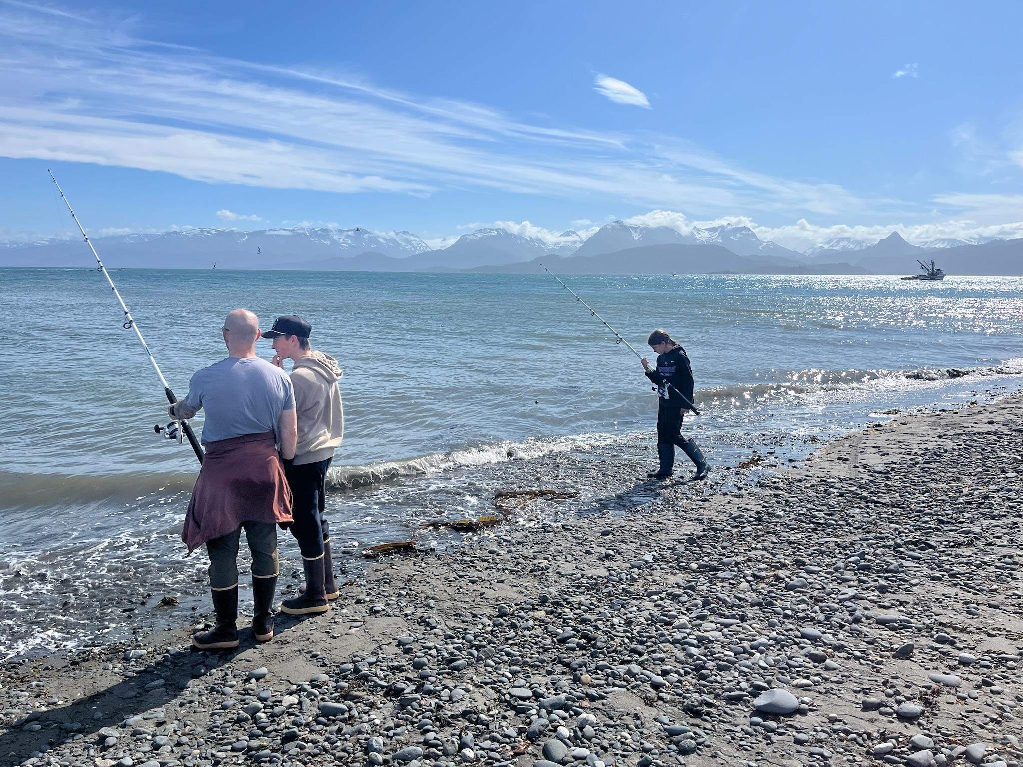 Fishing low tide on the Spit