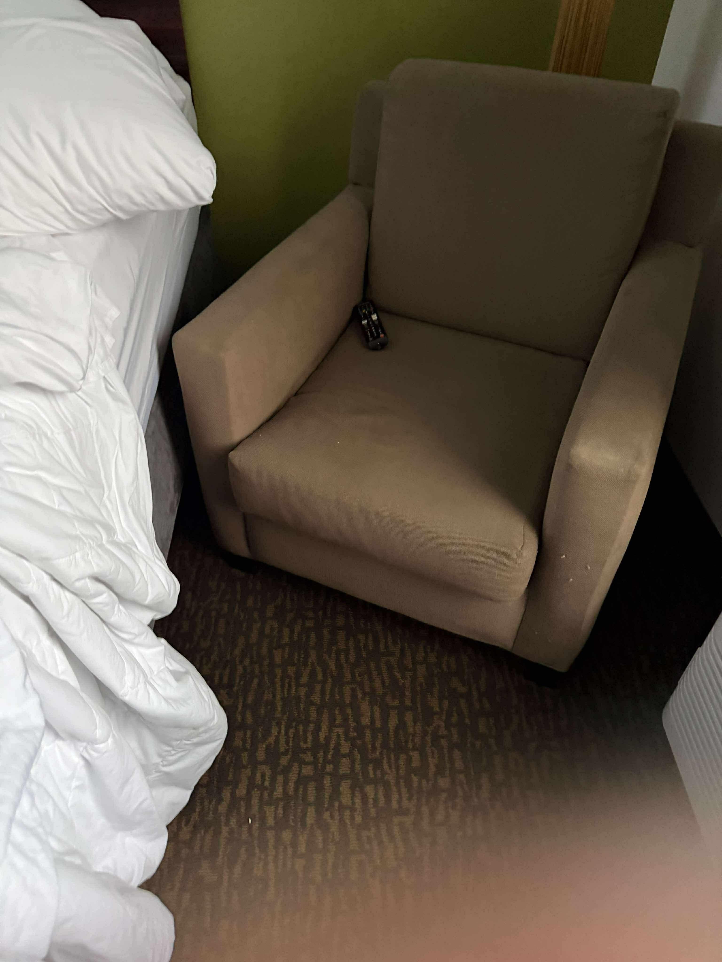 had to stand on this chair to get into bed.  I’m 5’2” and there was no way for me to get into bed.