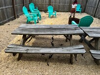 Back yard dilapidated furniture