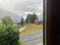 View of tram station from bedroom window.