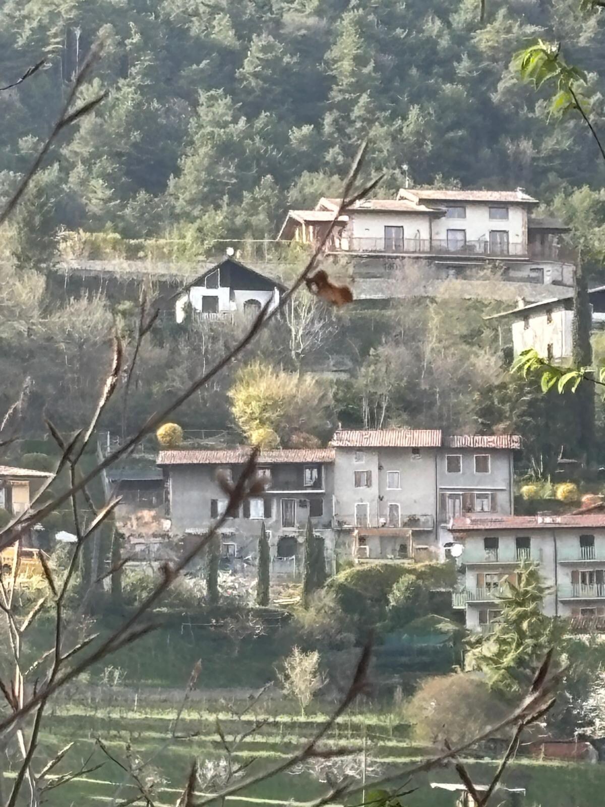 Blick auf die Unterkunft vom Wanderweg aus