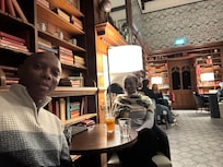 Eating with partner for her birthday