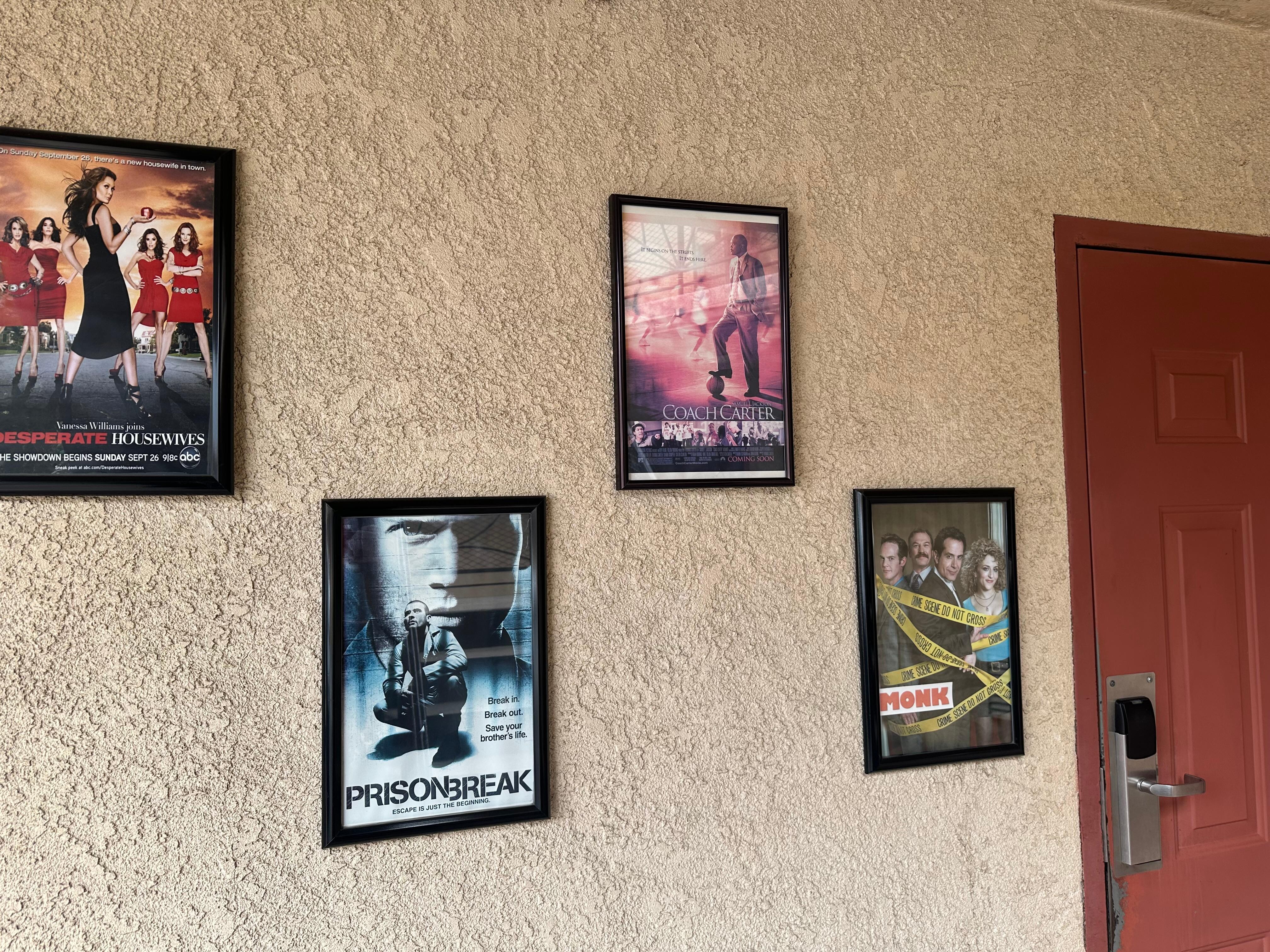 Outside wall that shows all the shows and movies filmed there 
