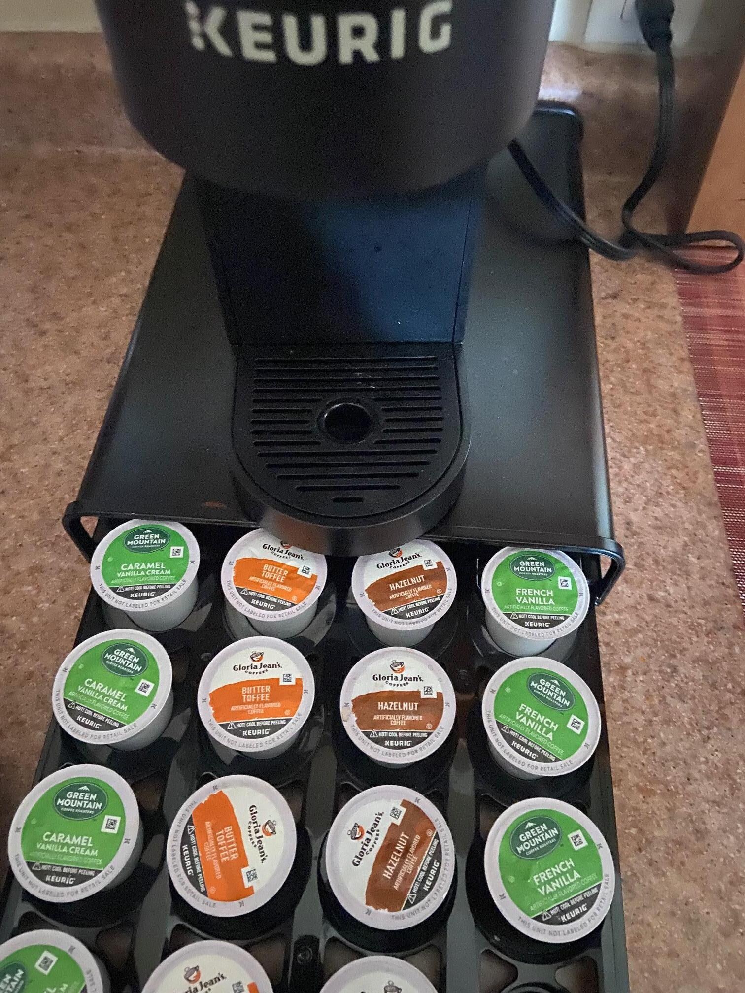 Hazel Nut, French Vanilla, Carmel Creme, andBitter Toffee.... but no coffee
