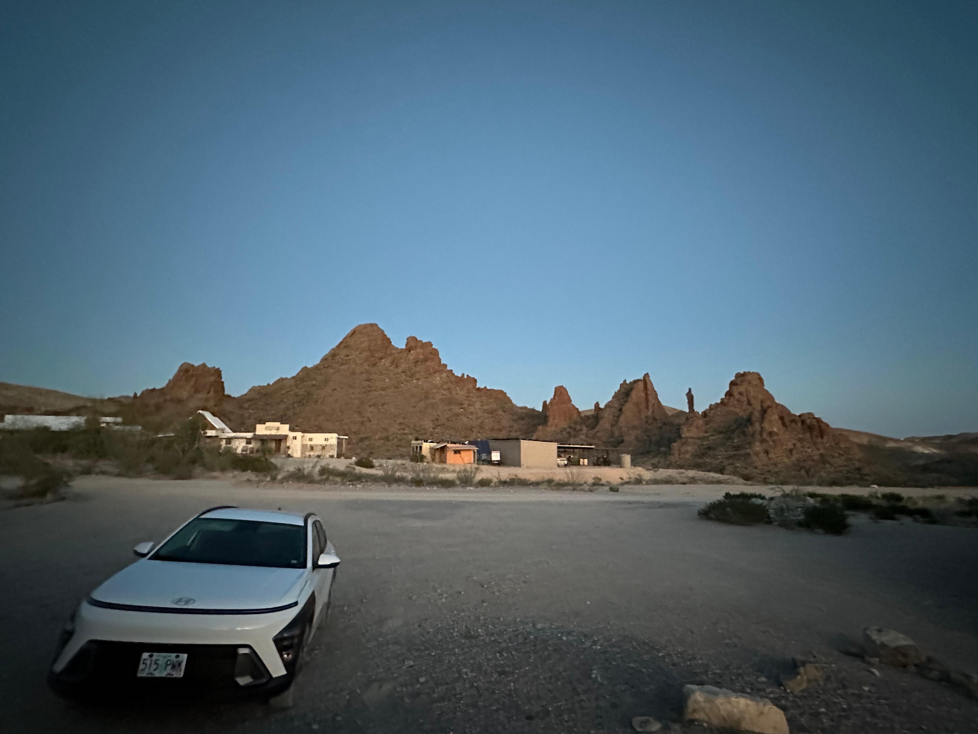 Mountains surrounding ranch