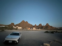 Mountains surrounding ranch