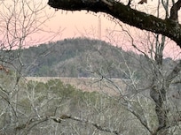 Looking back northeast to the Broken Bow lake dam