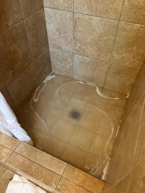 Shower took 30 mins to drain, was about an inch high when showering.