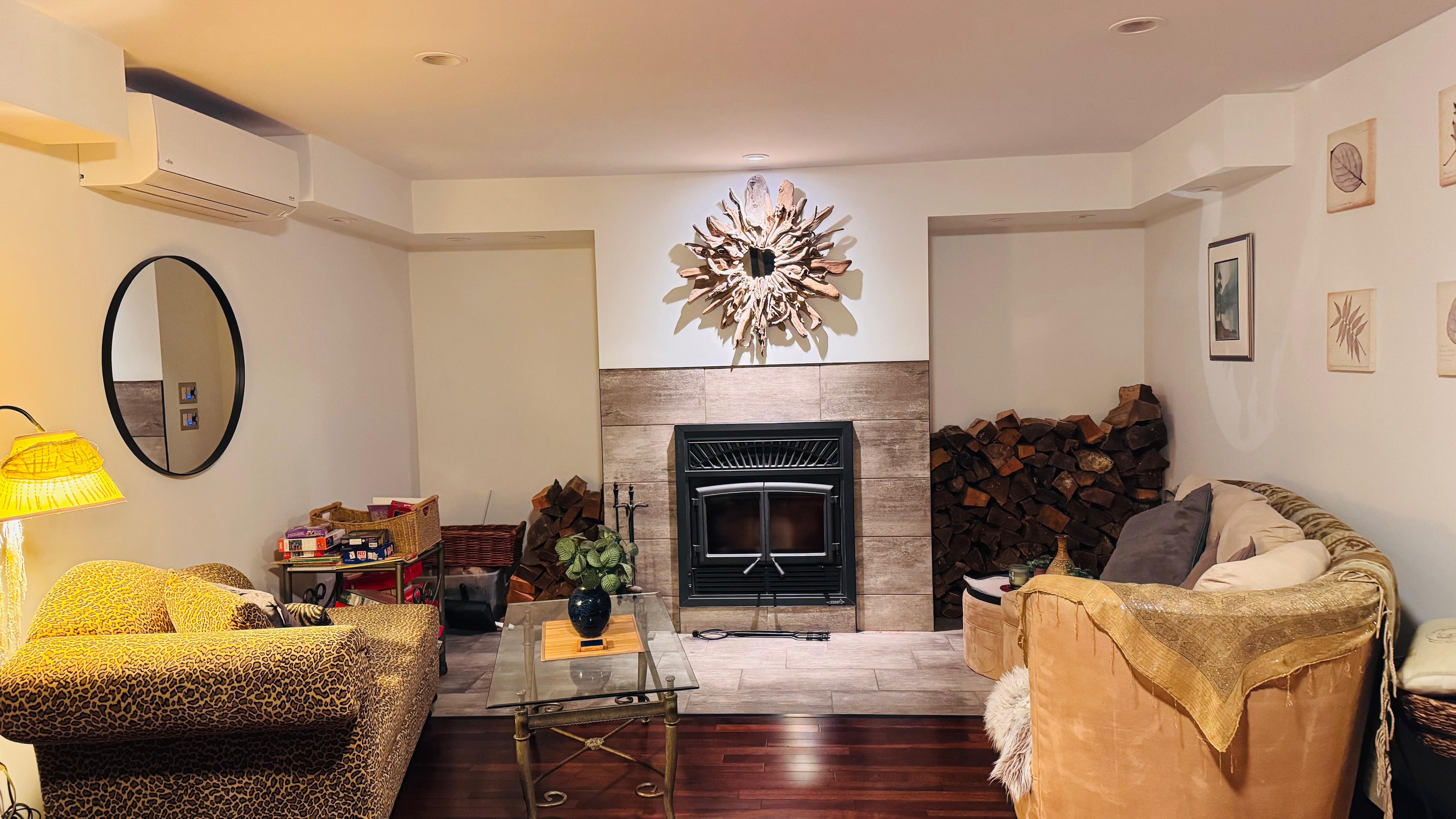 Game space and fire place