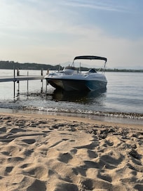 Large dock for boat. We had a low draft boat.