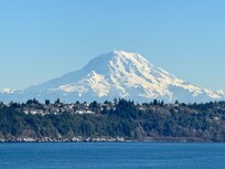 View of Mt Rainier from backyard