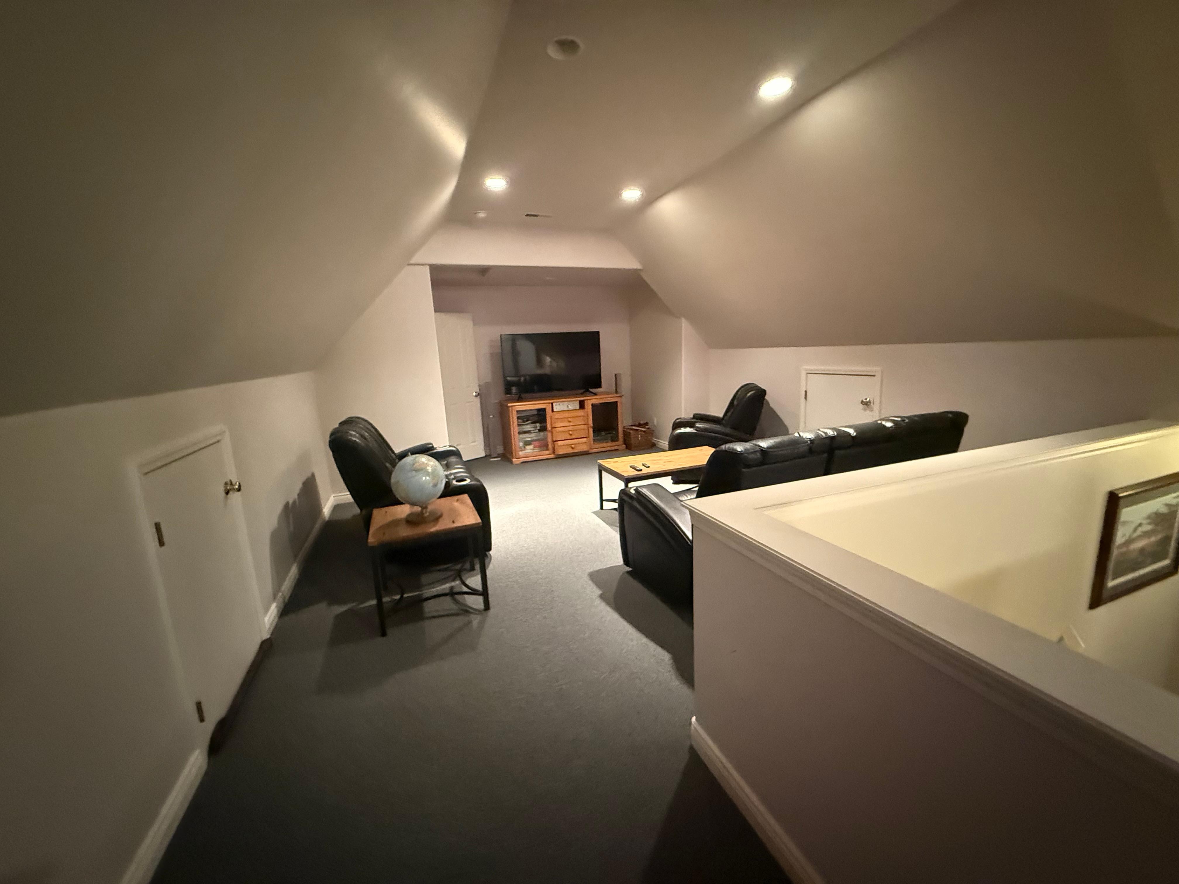 We left the grandparents down stairs to enjoy a move nigh with the kids. 