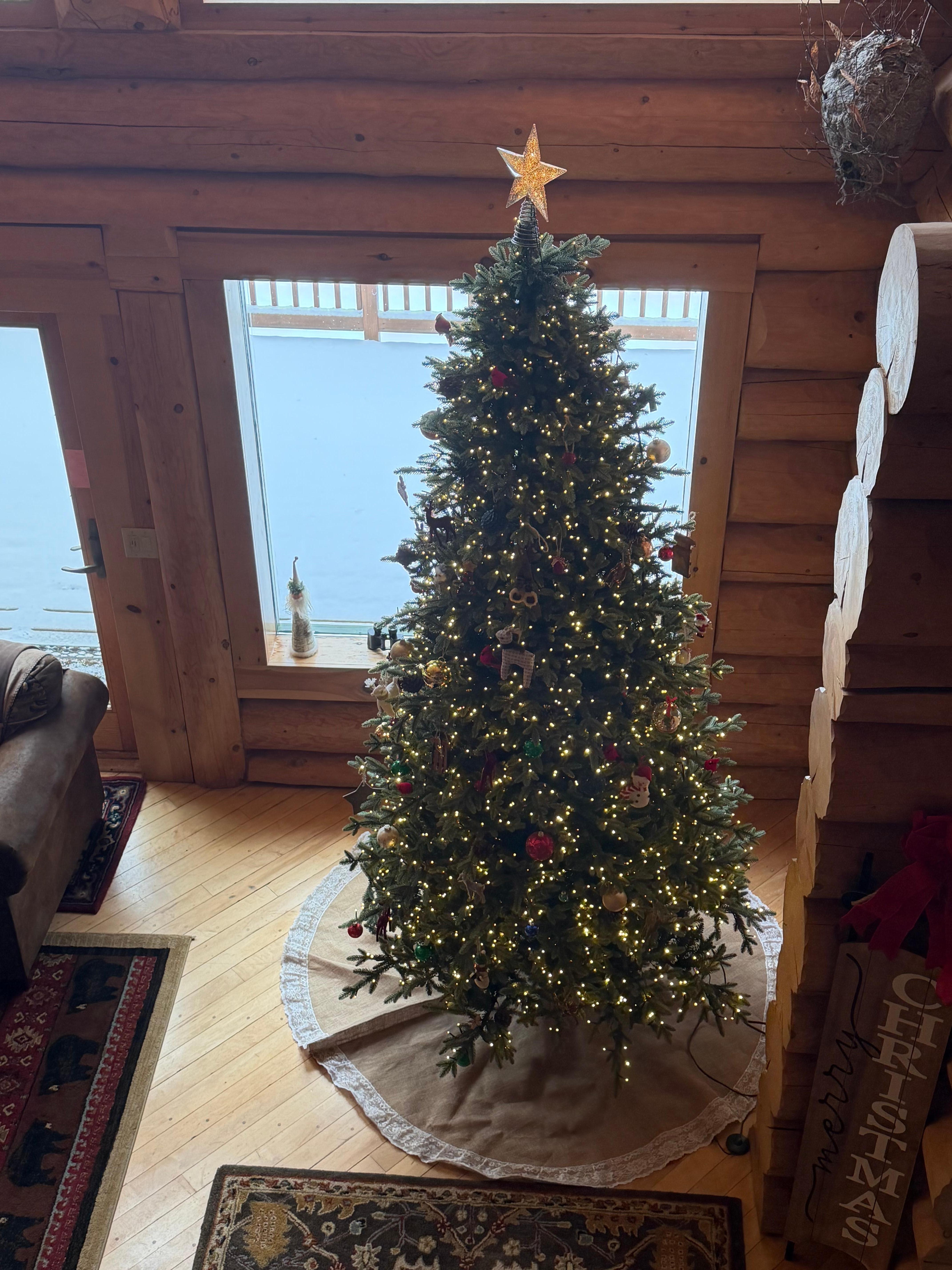 Christmas tree, view from loft