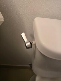 dangling toilet knob. hard to flush
