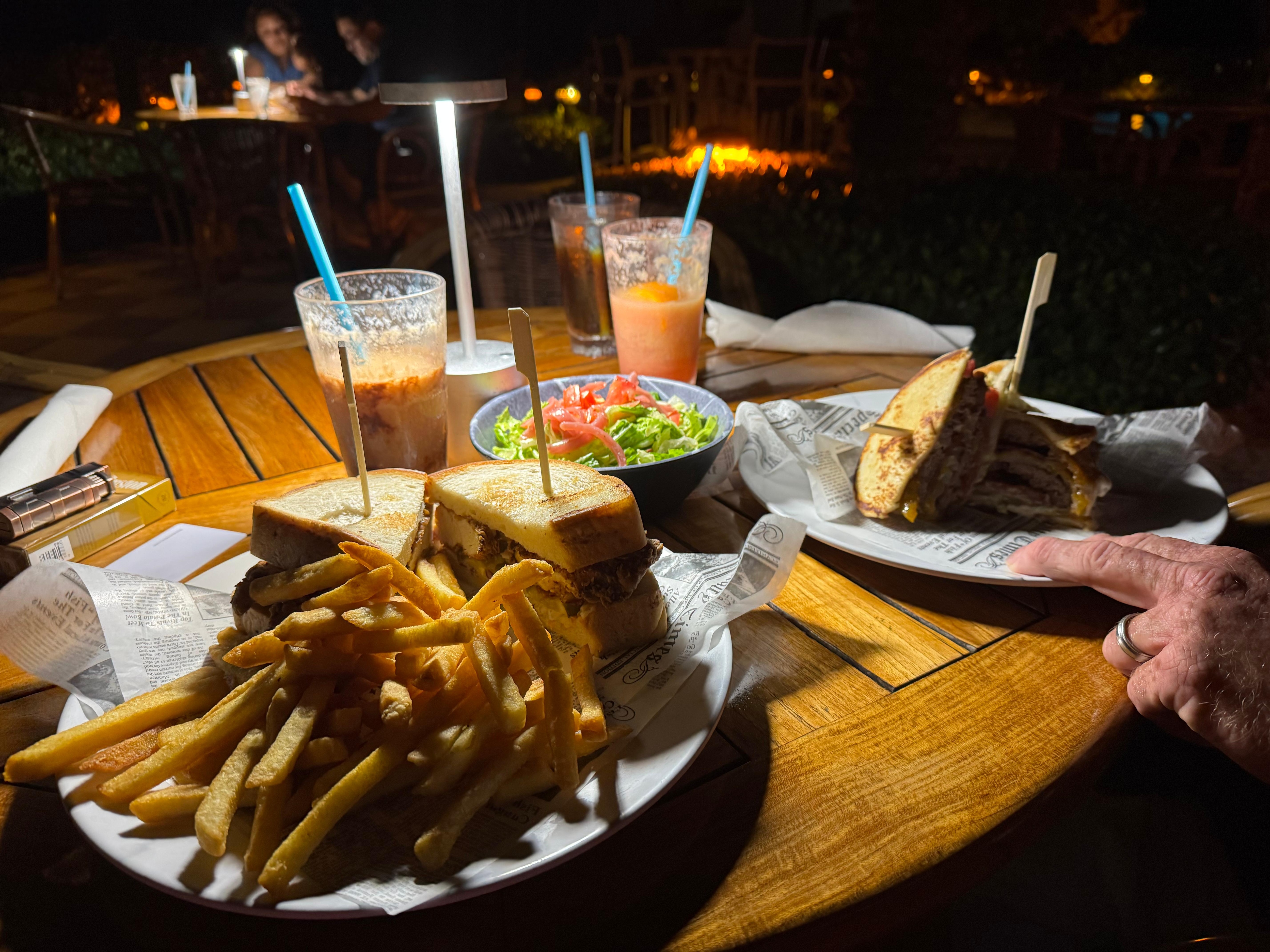 Meal at the hotel restaurant 