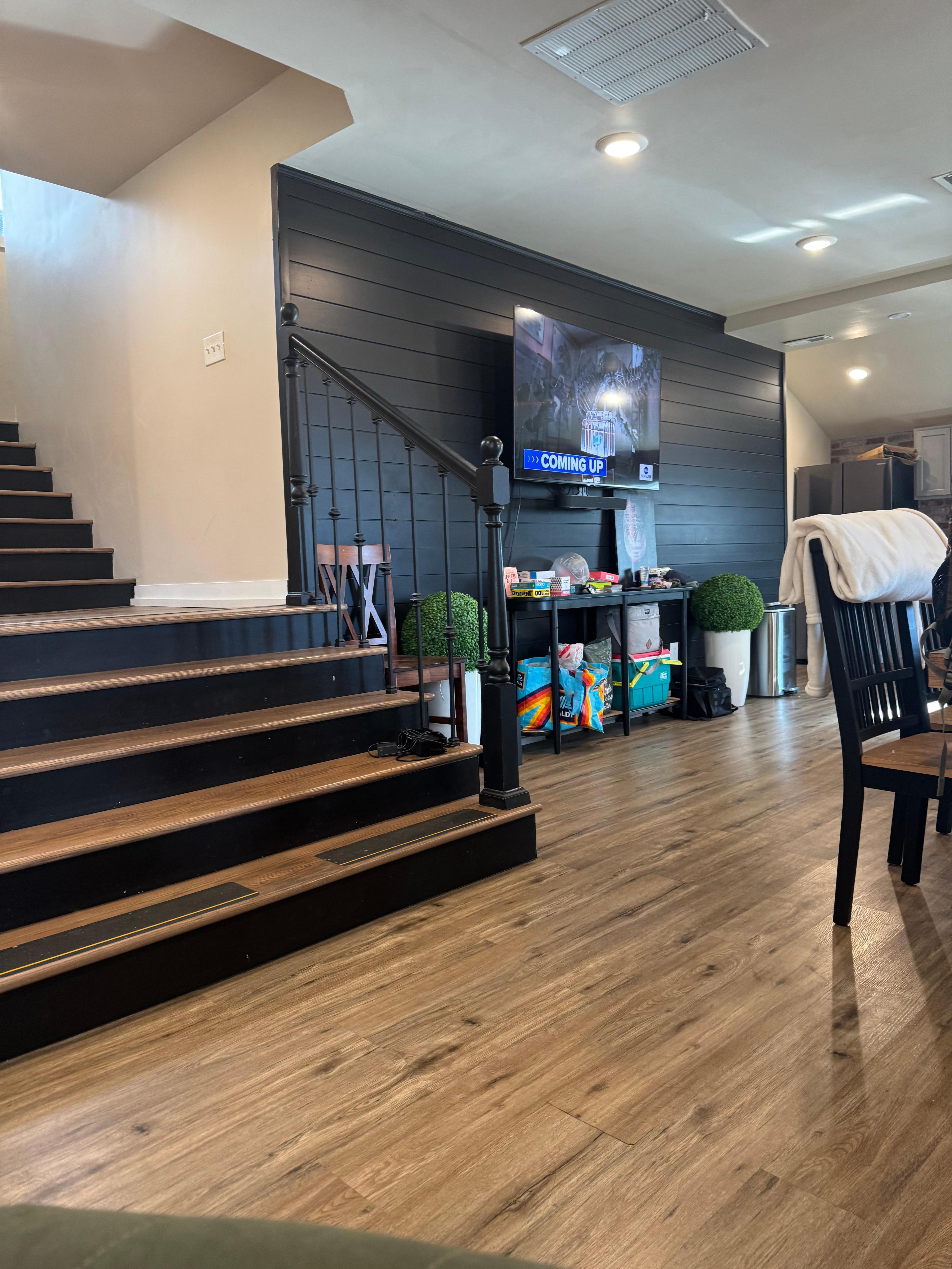 Big living area!-- when you walk into!   The kids said the landing to the stairs was a stage!  