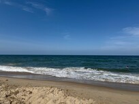 The beach (an 8 minute walk)