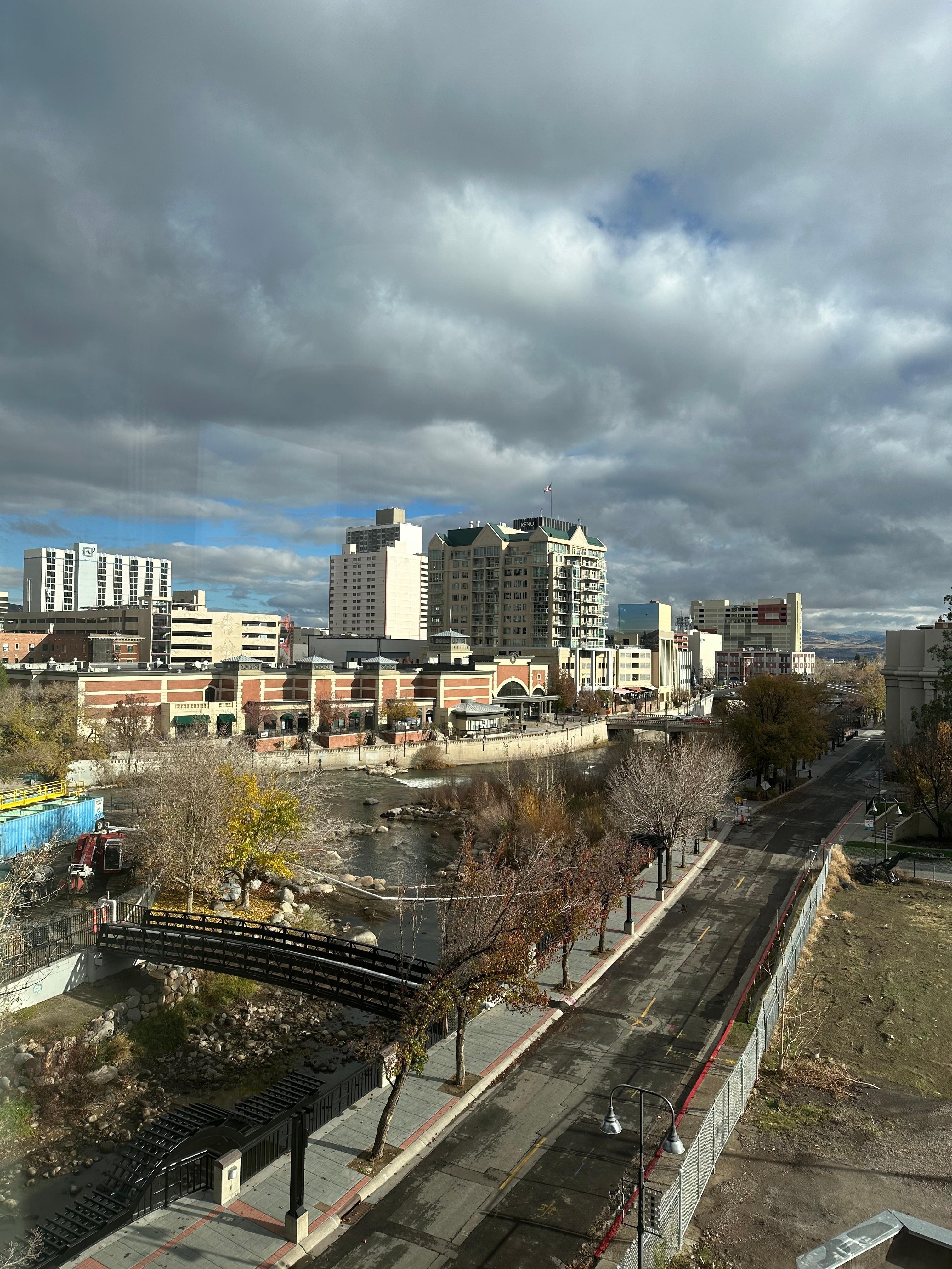 Beautiful Truckee River walk just outside the front entrance of the building. 