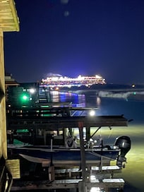 Cruise ships leaving out.