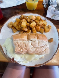 Cuban breakfast sandwich at the Salty Crab