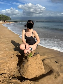 Beach outside of the apartment was never crowded.