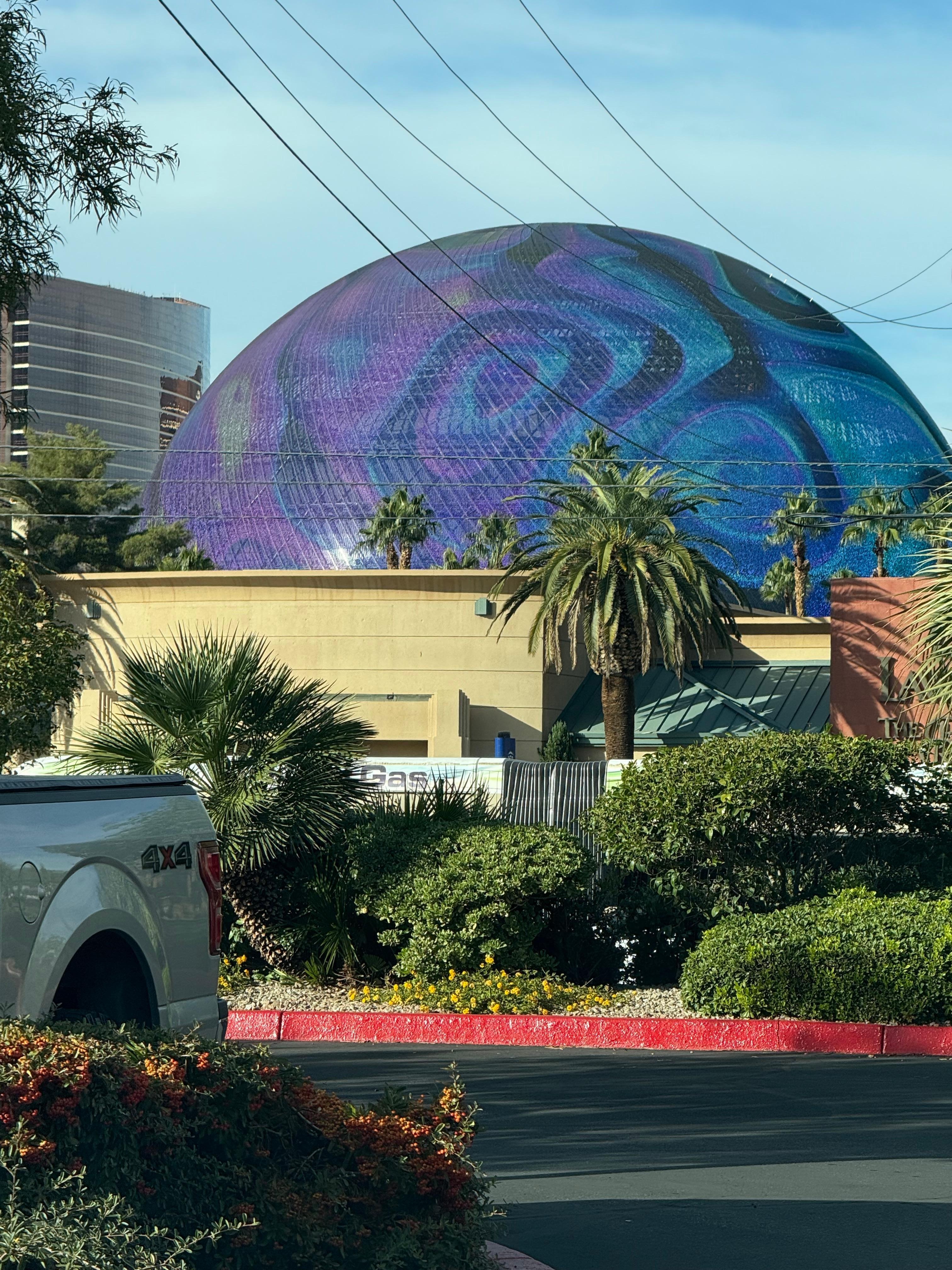 Our view from the parking lot