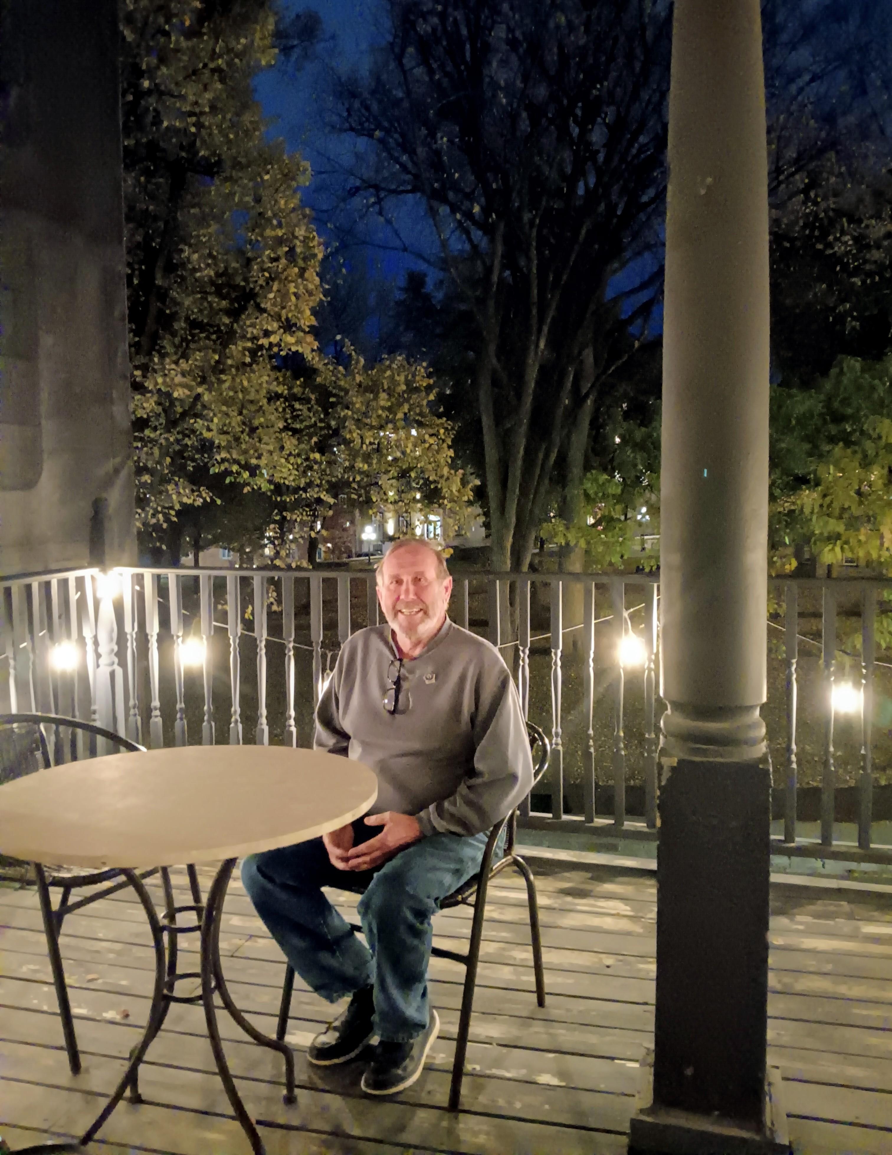 Our balcony overlooking the park and St. Lawrence River.  The historic Château Hotel was just to the left on this picture.
