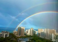 雨上がりにダブルレインボー