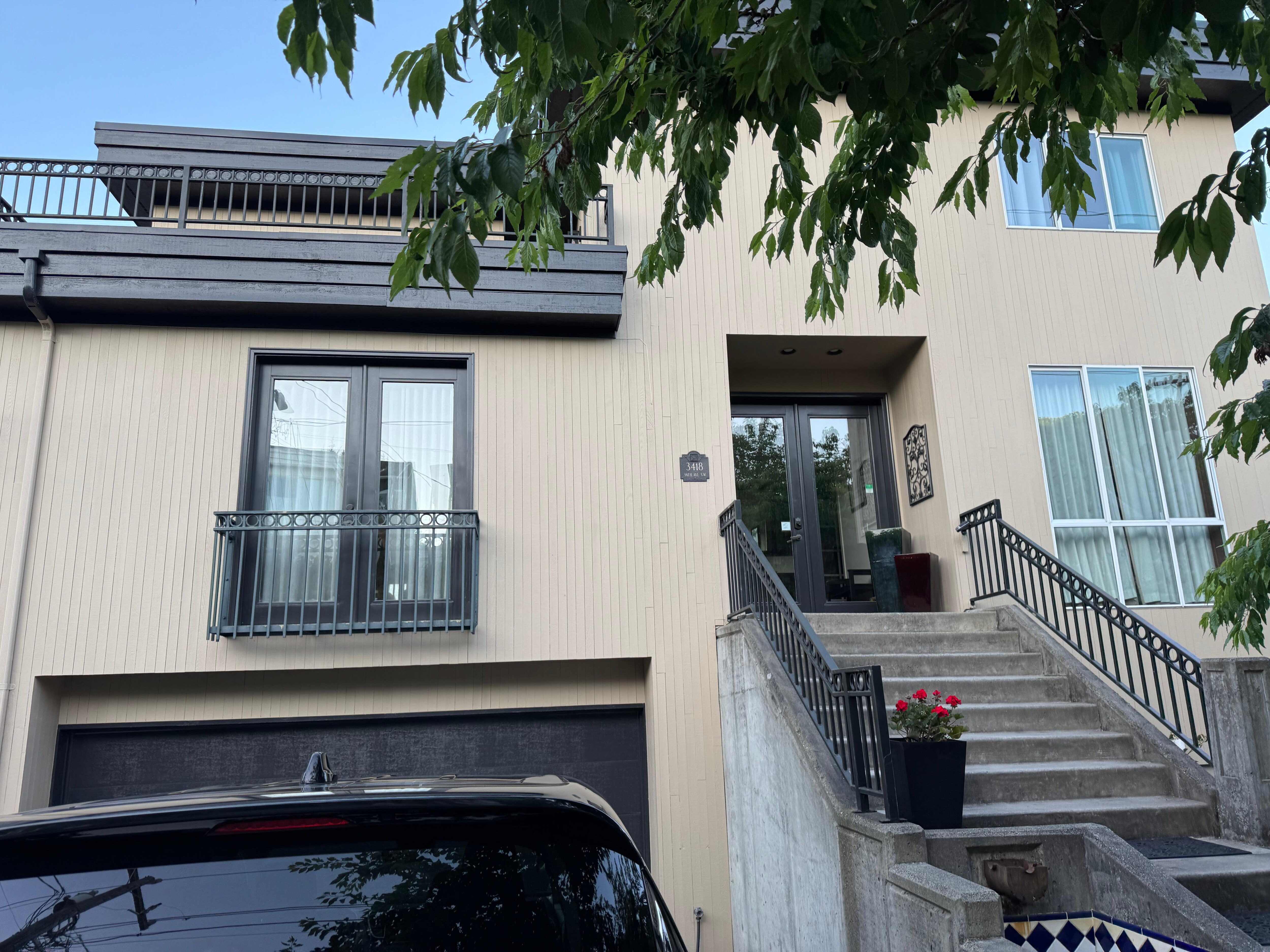 Front of house with parking