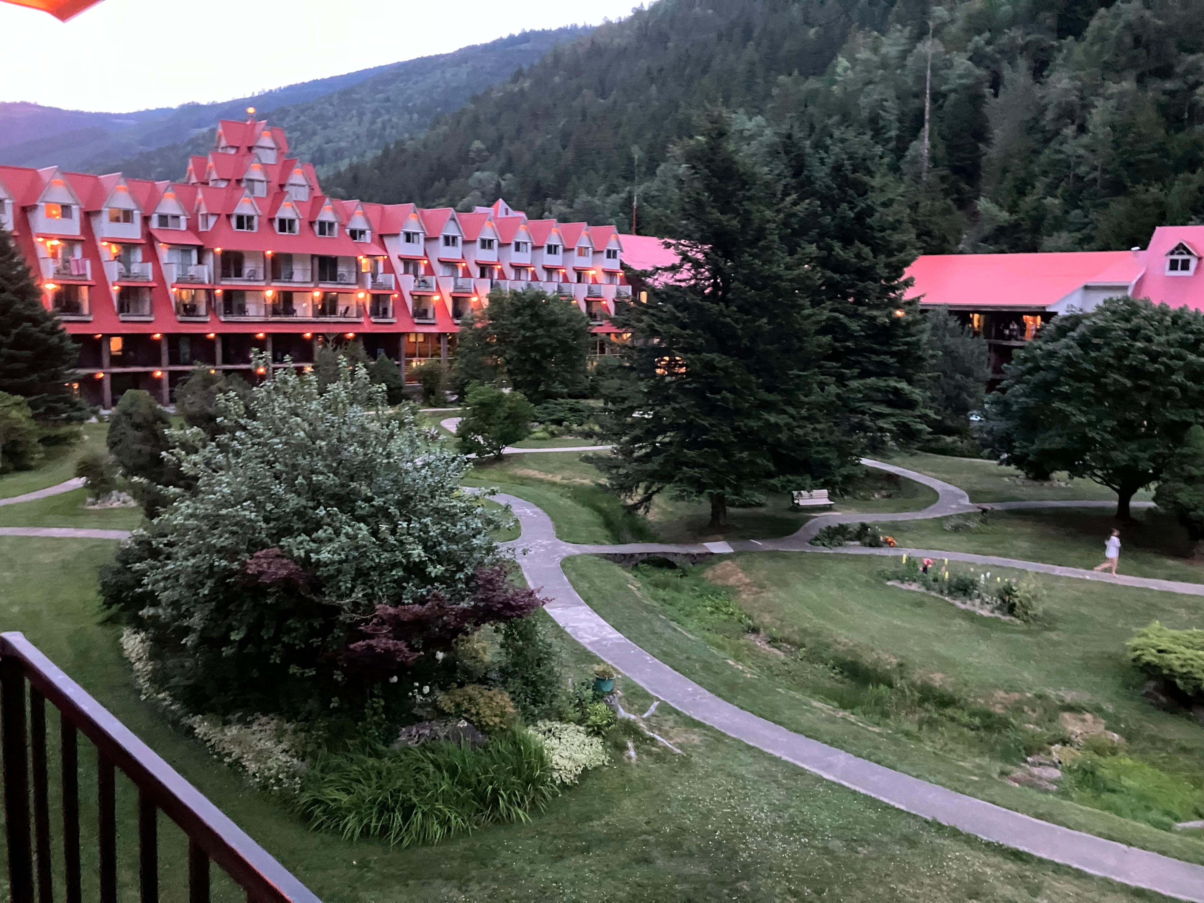 View from our balcony towards the hotel.