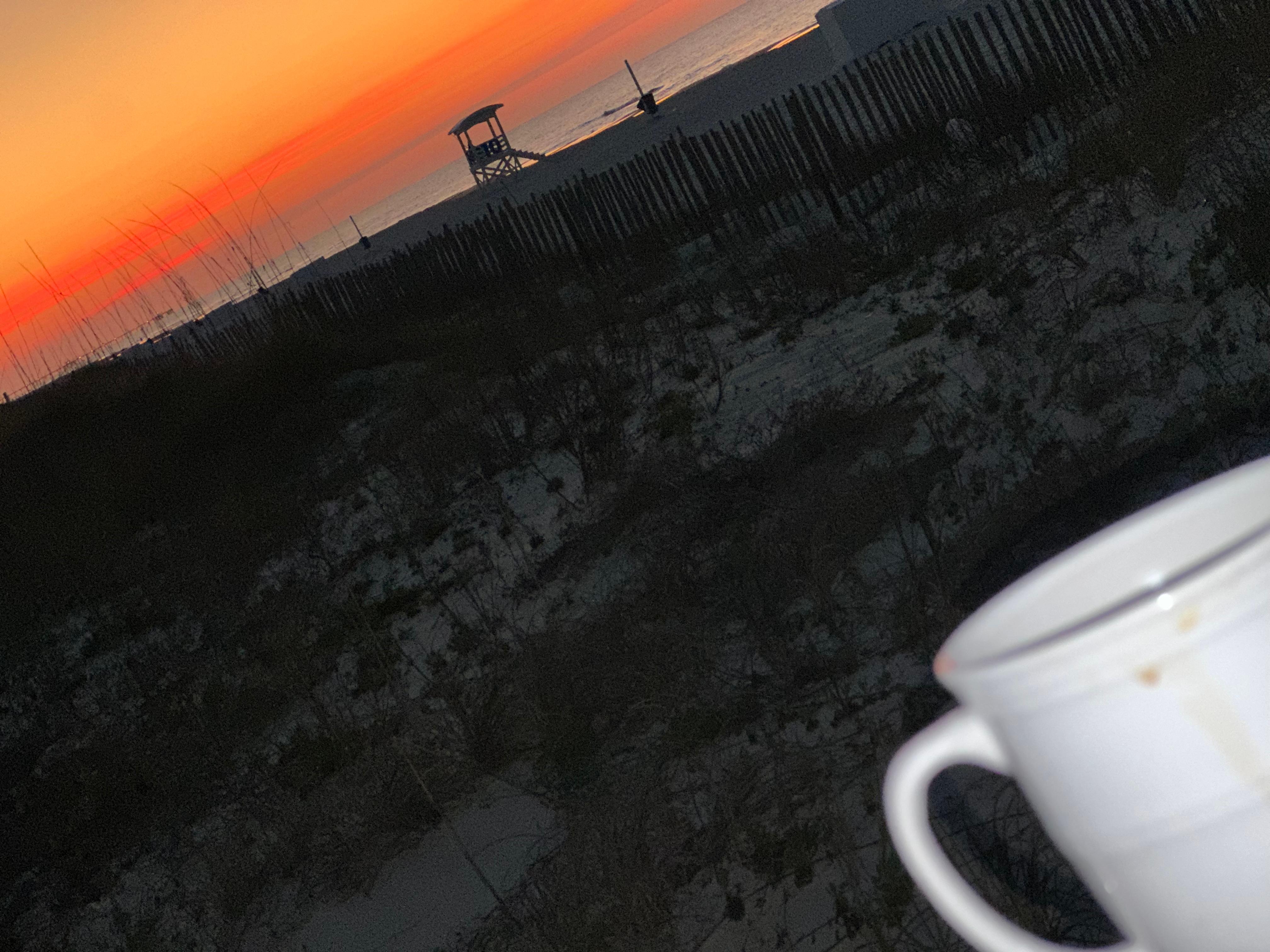 Early morning coffee at the gazebo watching sunrises 